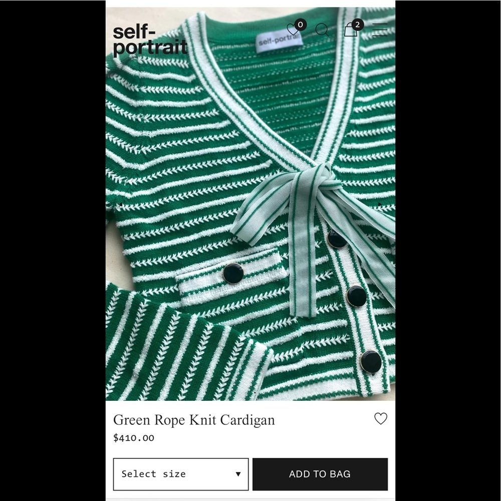 Self Portrait Green Rope Knit Full Set - Picture 4 of 8